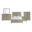 Picket House Furnishings Emiko Queen Panel 5PC Bedroom Set - Gray