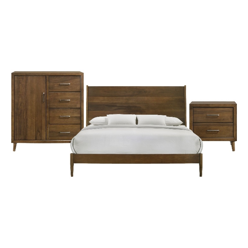 Picket House Furnishings Zuma King Panel 3PC Bedroom Set in Walnut