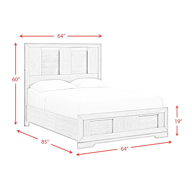 Picket House Furnishings Argo Queen Panel 5PC Bedroom Set with LED in Gray