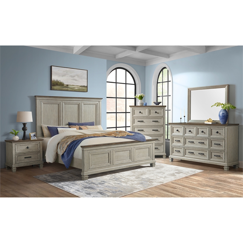 Picket House Furnishings Bloomfield Panel 3PC Bedroom Set - Medium Brown