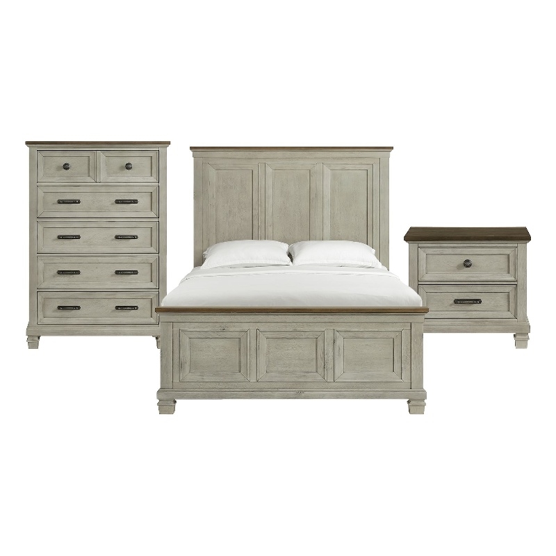 Picket House Furnishings Bloomfield Panel 3PC Bedroom Set - Medium Brown