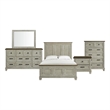 Picket House Furnishings Bloomfield Panel 5PC Bedroom Set - Medium Brown