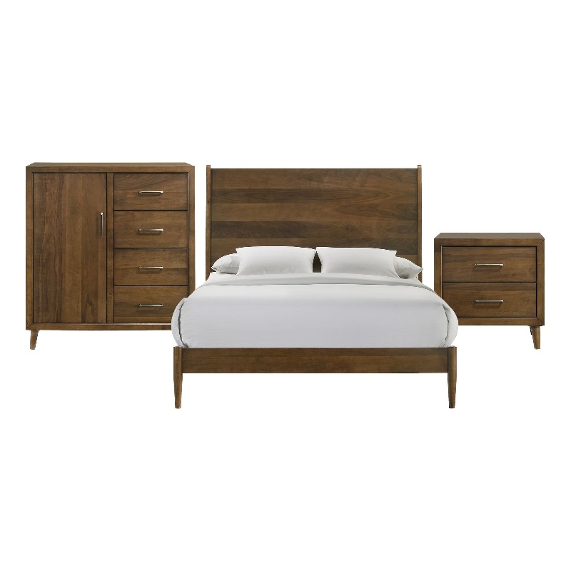 Picket House Furnishings Zuma Queen Panel 3PC Bedroom Set in Walnut