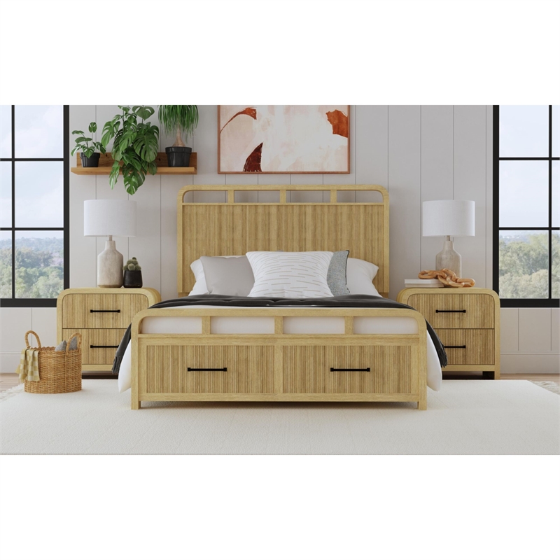 Picket House Furnishings Woodridge 2-Drawer Nightstand with USB in Natural