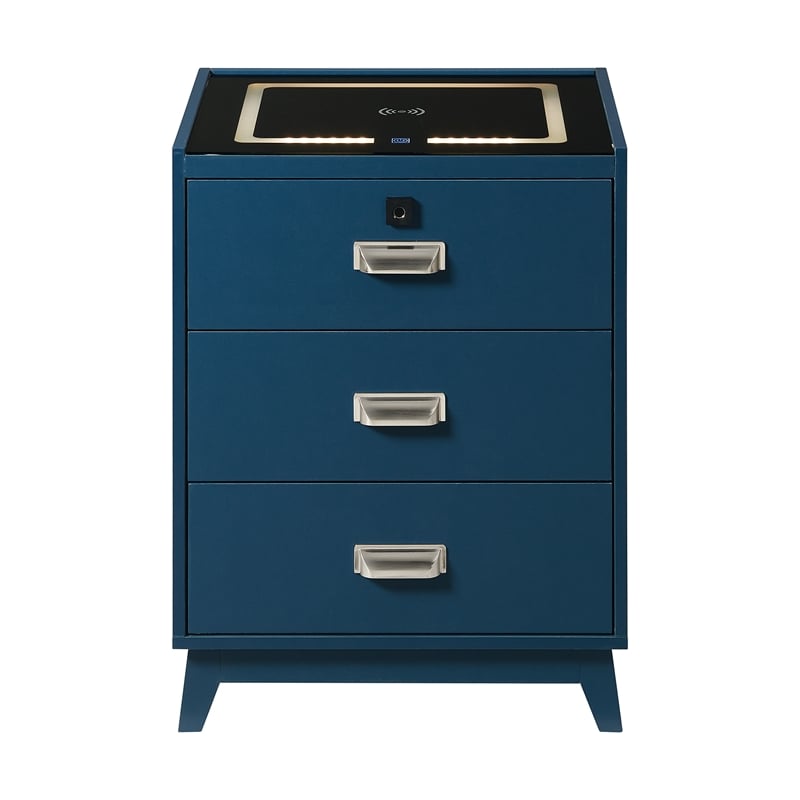 Picket House Furnishings Azura Nightstand with Electronic Features in Blue