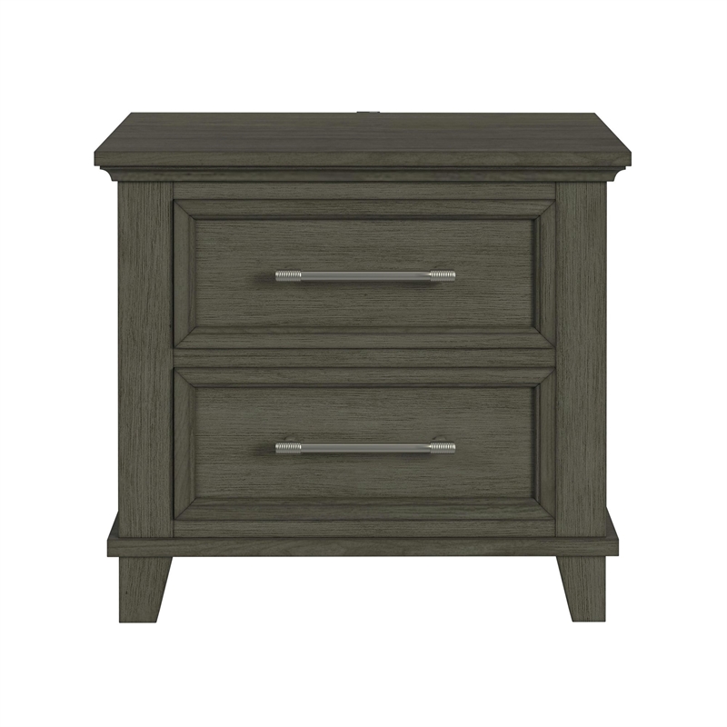 Picket House Furnishings Henrik 2-Drawer Nightstand with USB in Grey