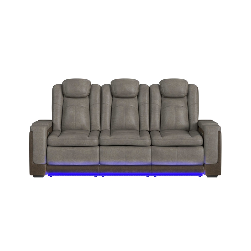 Picket House Furnishings Niven Power Motion Sofa in Rocky Gray/Brown