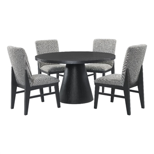 Picket House Furnishings Canal 5PC Standard Height Dining Set in Black