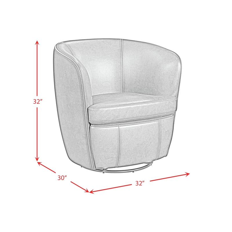 Picket House Furnishings Zenith Swivel Chair in Pebble Cream