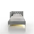 Picket House Furnishings Juniper Twin UPH Corner Bed with LED and USB in Grey