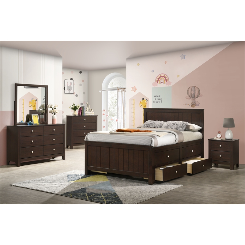 Picket House Furnishings Santino Full Captains Bed in Espresso