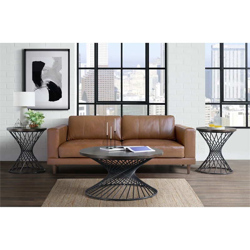 Picket House Furnishings Williams Round End Table in Walnut