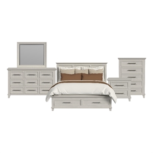 Picket House Furnishings Henrik King Storage 5PC Bedroom Set in Ivory