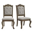 Picket House Furnishings Denali Dining Side Chair Set w/ Beige Fabric in Walnut