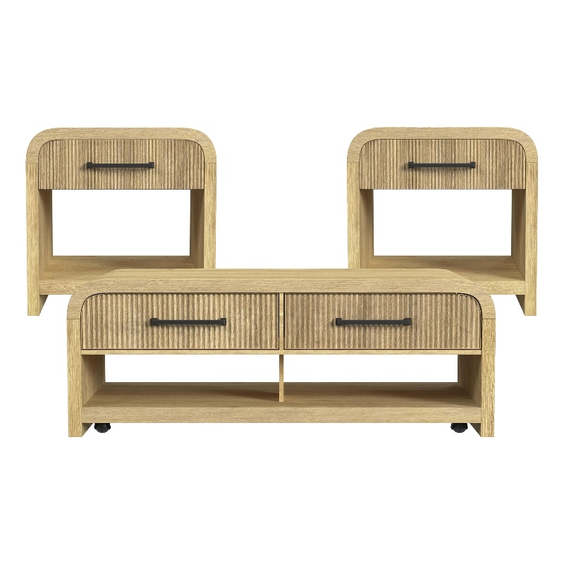 Picket House Furnishings Woodridge 3PC Occasional Table Set in Natural