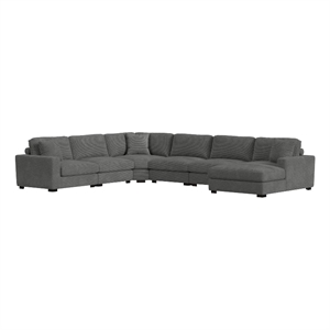 Picket House Furnishings Mesa Modular 6PC Sectional Set with RHF Chaise-Charcoal