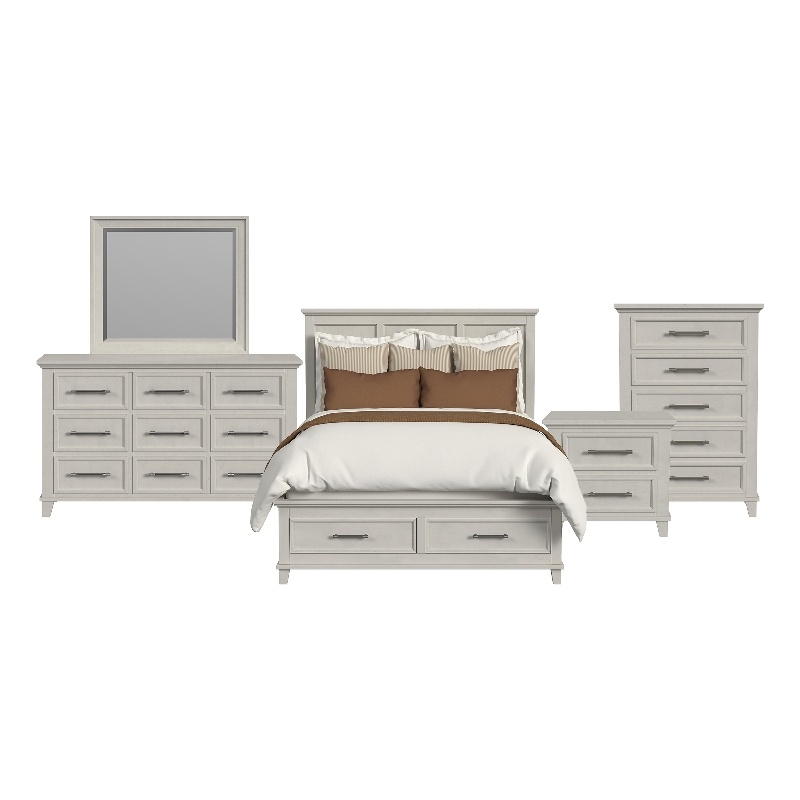 Picket House Furnishings Henrik Queen Storage 5PC Bedroom Set in Ivory