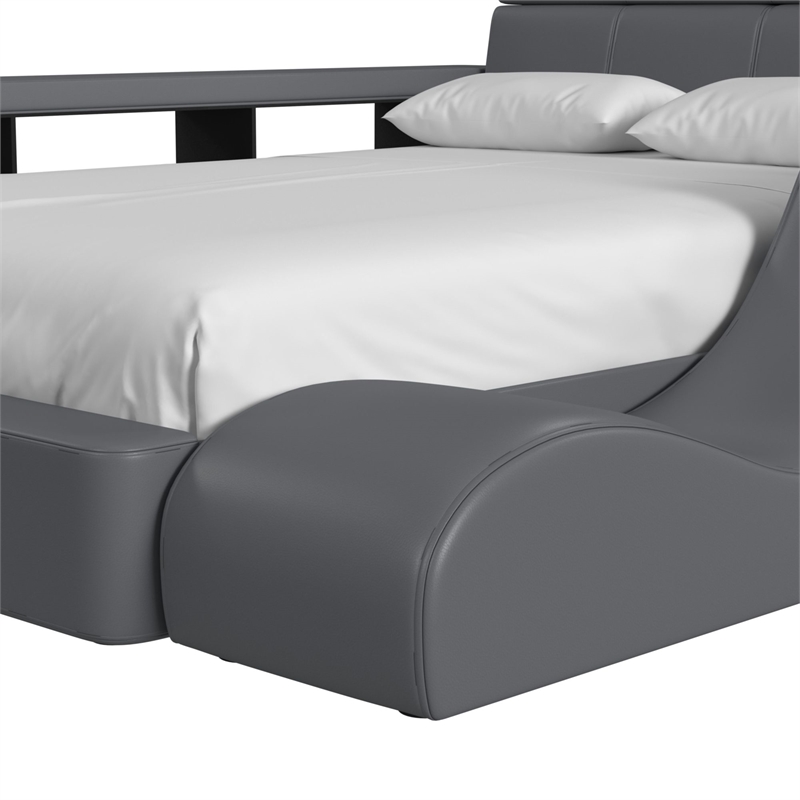 Picket House Furnishings Booker Lounge Chair in Gray PU