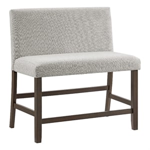 Picket House Furnishings Hester Counter Bench with Upholstered Back in Brown