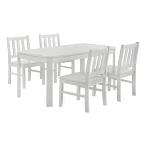Picket House Furnishings Daniel 5PC Dining Set with Table and 4 Chairs in White
