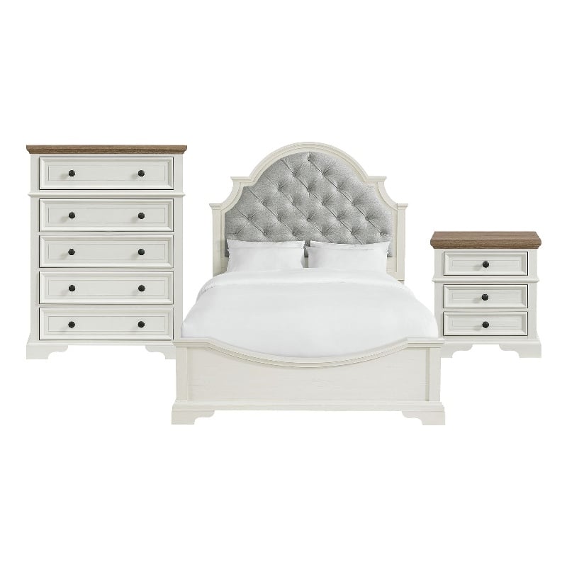Picket House Furnishings Ulysses Youth Full UPH 3PC Bedroom Set in White