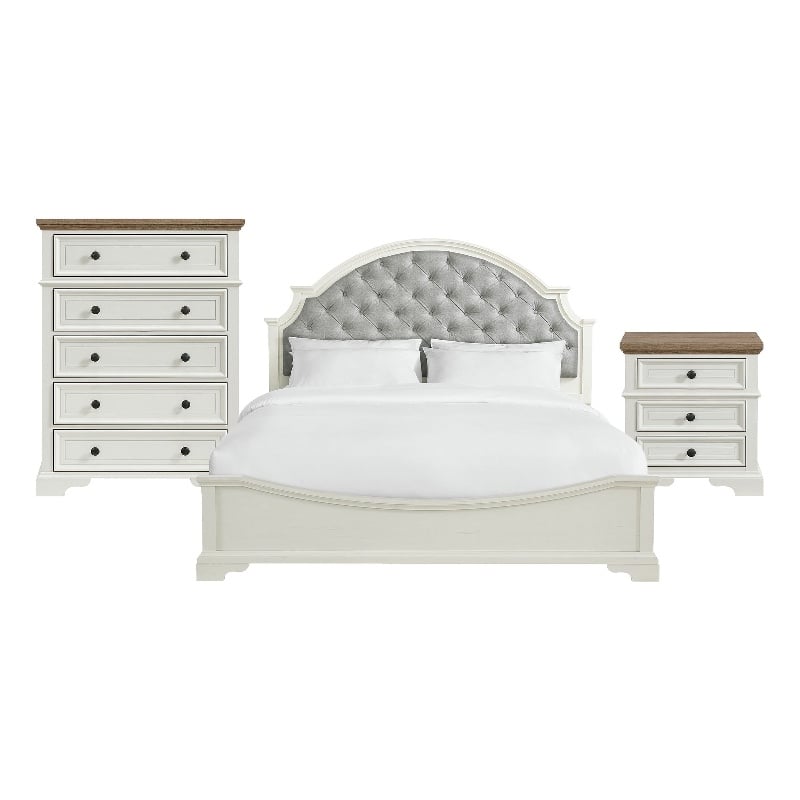 Picket House Furnishings Ulysses Youth King UPH 3PC Bedroom Set in White