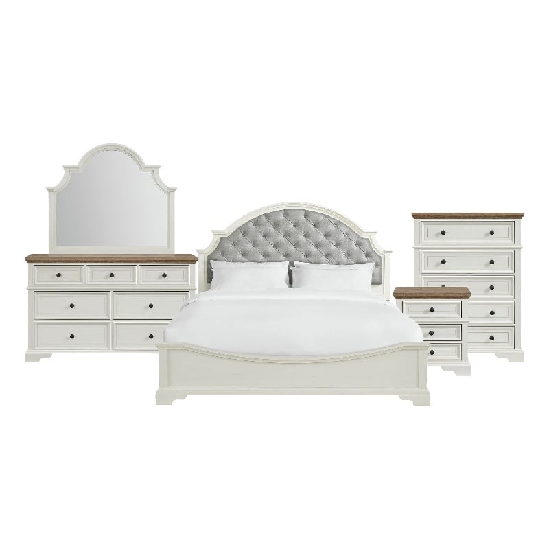 Picket House Furnishings Ulysses Youth King UPH 5PC Bedroom Set in White