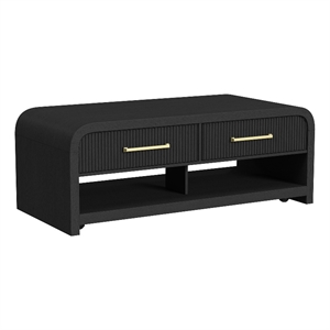 Picket House Furnishings Woodridge Coffee Table with Casters in Black with Grain
