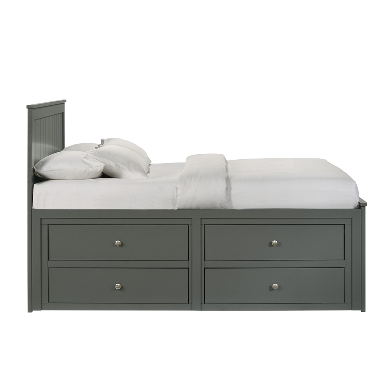 Picket House Furnishings Santino Full Captains Bed in Gray