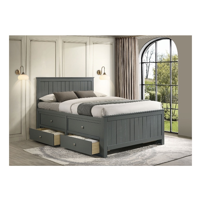 Picket House Furnishings Santino Full Captains Bed in Gray
