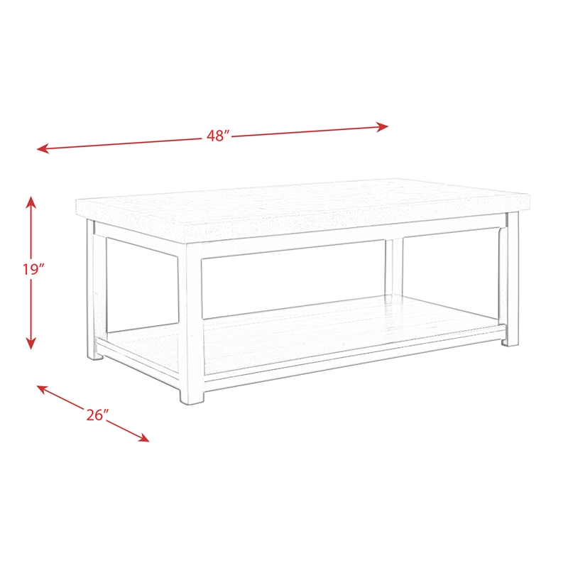 Picket House Furnishings Caleb Coffee Table w/ Marble Top