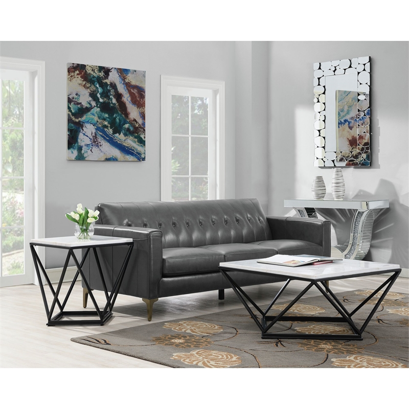 Picket House Furnishings Conner End Table with Metal Leg