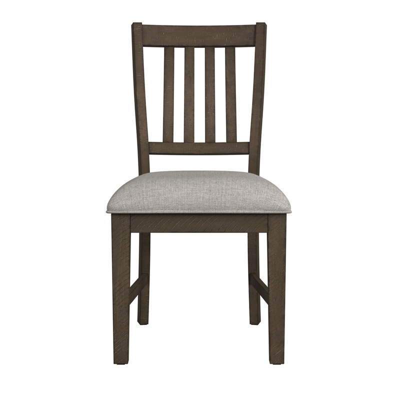Picket House Furnishings Marietta Dining Side Chair Set - Gray Fabric in Brown