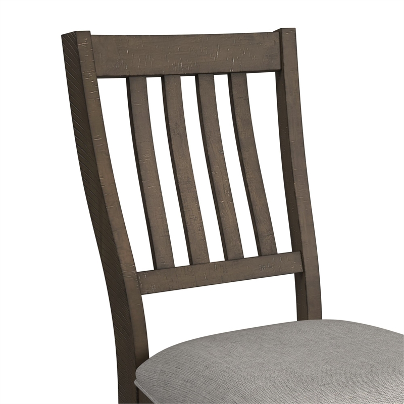 Picket House Furnishings Marietta Dining Side Chair Set - Gray Fabric in Brown