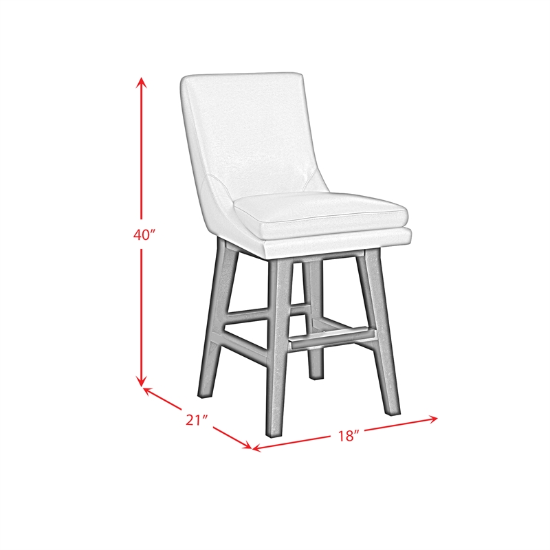 Picket House Furnishings Charlie Swivel Counter Stool Set - Beige PU in Espresso