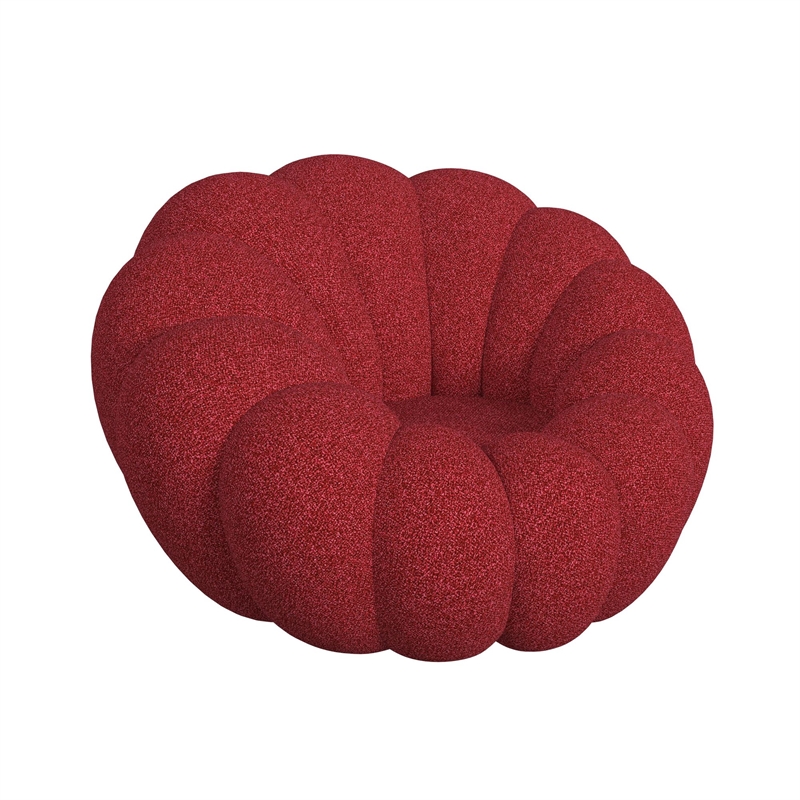 Picket House Furnishings Pumpkin Swivel Chair and Ottoman in Red