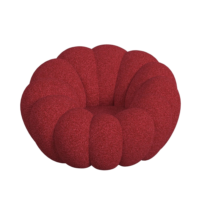 Picket House Furnishings Pumpkin Swivel Chair and Ottoman in Red