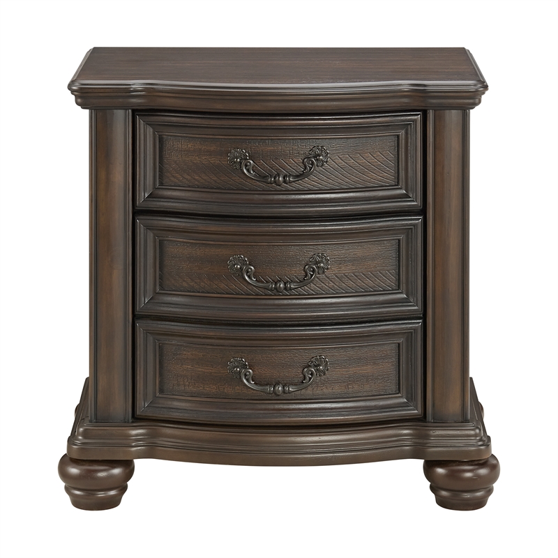 Rosalinda 2-Drawer Nightstand with USB in Mahogany