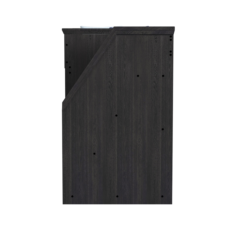 Brooklyn Kids Twin Over Twin Bunk with Staircase and Trundle in Charcoal