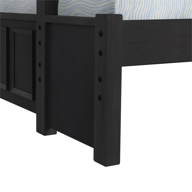 Brooklyn Kids Twin Over Full Bunk with Ladder 3PC Bedroom Set in Charcoal