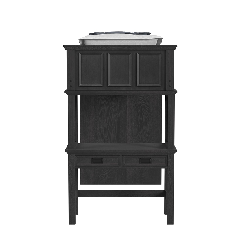 Brooklyn Kids Twin Loft with Staircase and Desk with Speaker in Charcoal