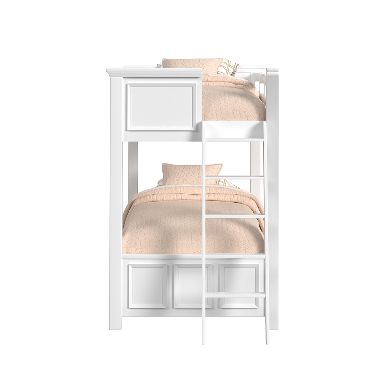 Brooklyn Kids Twin Over Twin Bunk with Ladder in White