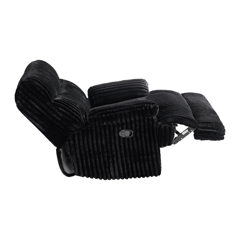 Picket House Furnishings Merrick Motion Recliner in Masis Black