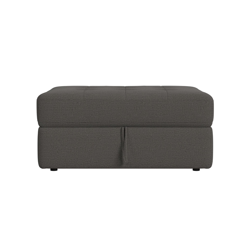 Picket House Furnishings Harleigh Storage Ottoman in Palmer Plus Ash