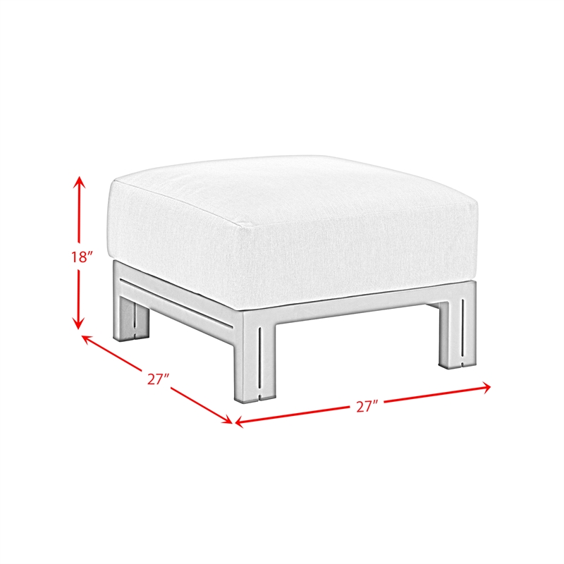Picket House Furnishings Fresca Ottoman - Dark Grey and Olefin Beige