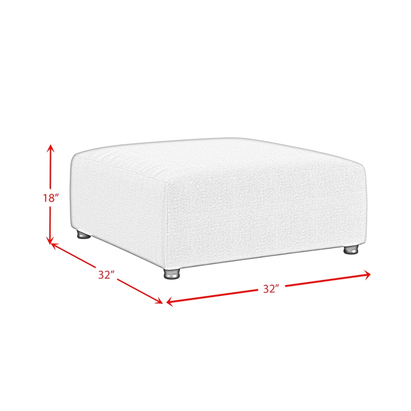 Picket House Furnishings Frida Modular Ottoman - Olefin Beige