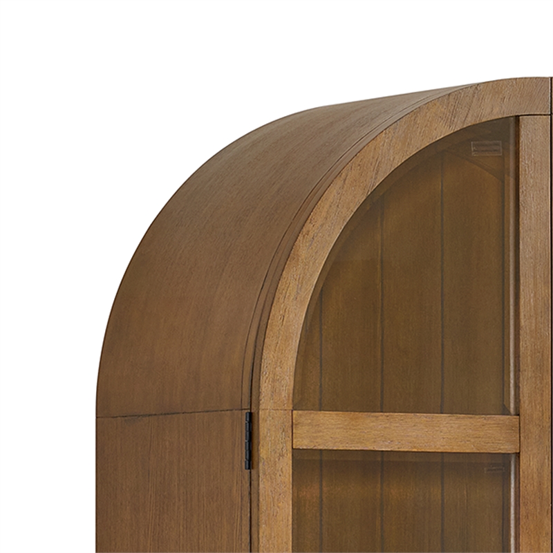 Picket House Furnishings Beth Display Cabinet in Brown Oak