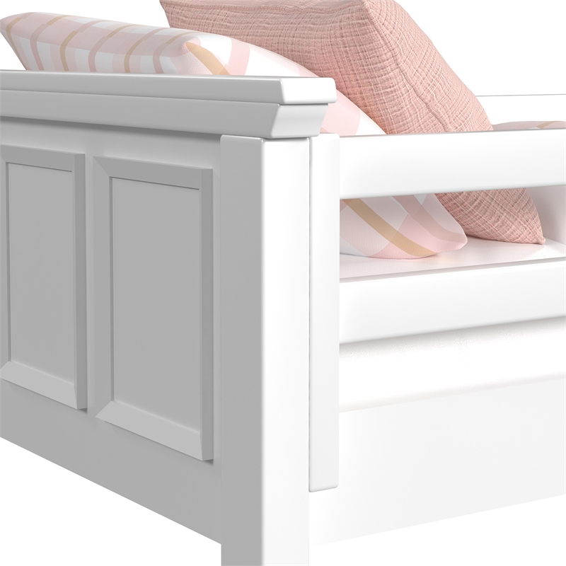 Brooklyn Kids Twin Over Twin Bunk with Ladder & Trundle 5PC Bedroom Set in White