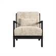 Freya Chair with kidney pillow in Langley Cream and Brushed Espresso Finish