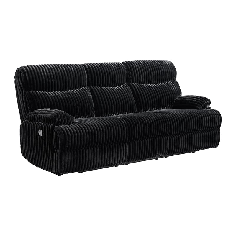 Merrick 2PC Living Room Set in Masis Black Sofa and Loveseat